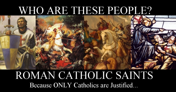 Meme mocking the concept that Catholics are justified in violence
